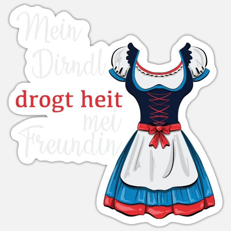 Moi Dirndl - Sticker Größe S (10 x 10 cm) - Mattweiß