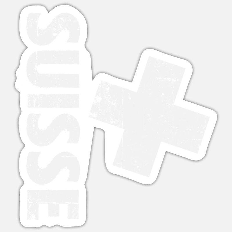 Drapeau suisse Suisse Drapeau Suisse - Sticker taille S (10 x 10 cm) - blanc mat