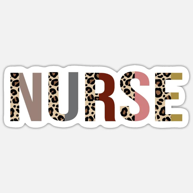 Infirmier - Sticker taille S (10 x 10 cm) - blanc mat