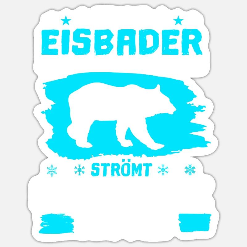 Eisbader Eisbaden Winterbad Eis Kälte Kältebad - Sticker Größe S (10 x 10 cm) - Mattweiß