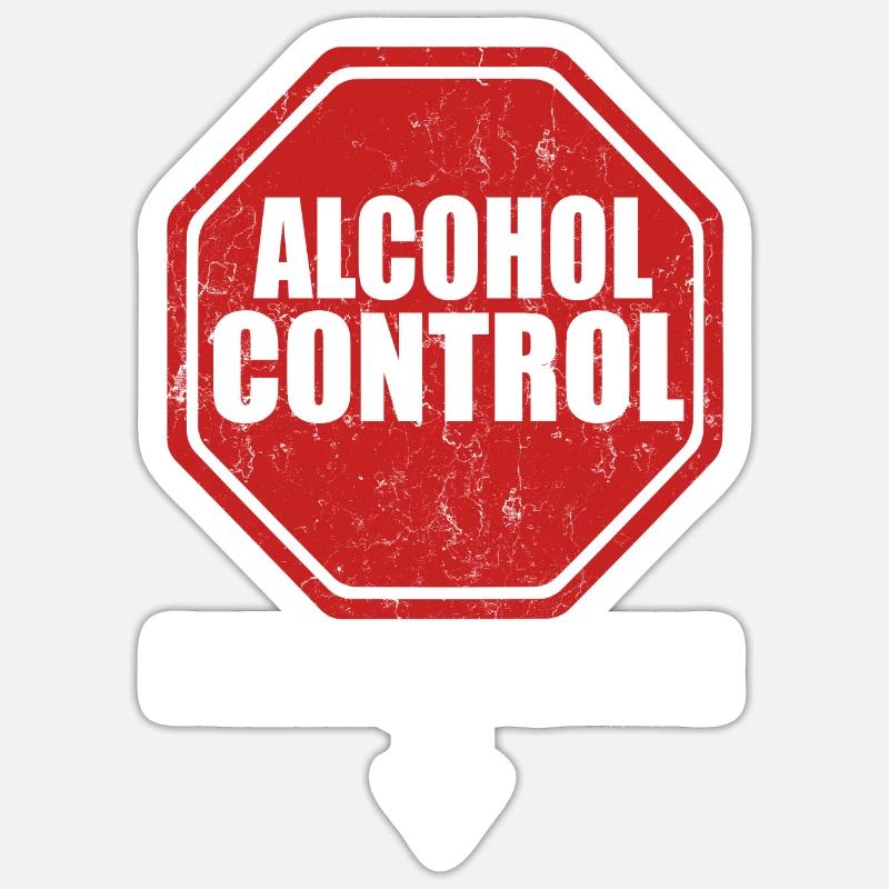 Caution Alcohol controlled - Sticker size S (10 x 10 cm) - white matte
