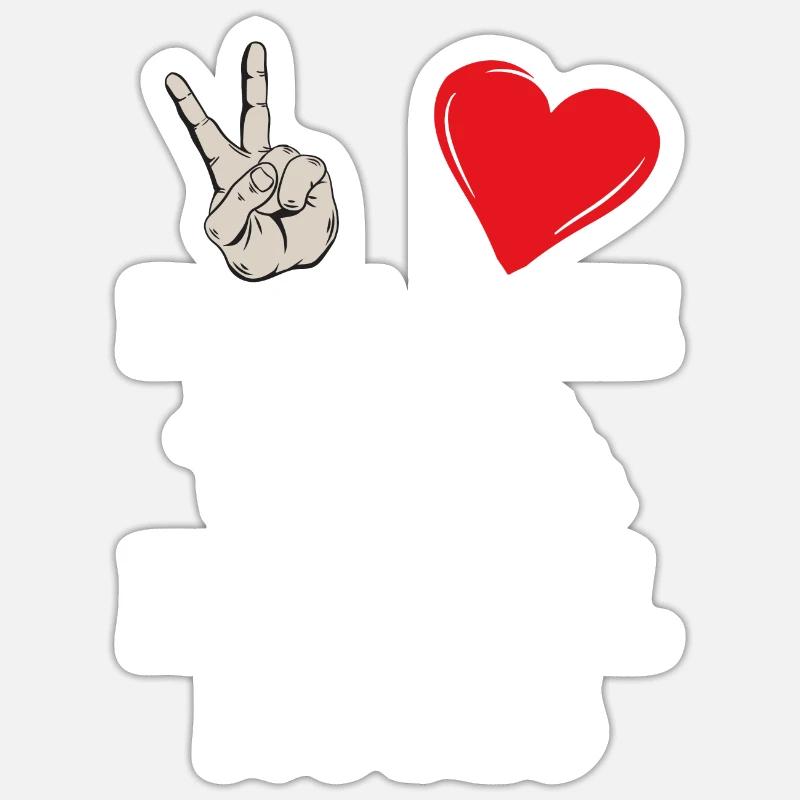 Peace Love Musical Notes Music Notes Sticker Größe S (10 x 10 cm)