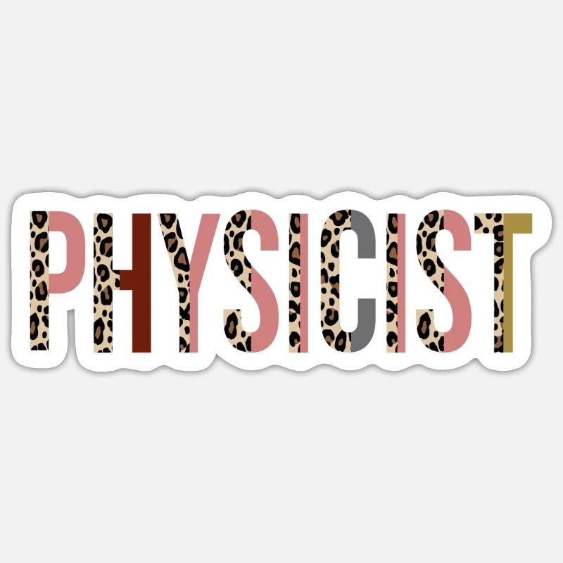 Physicien - Sticker taille S (10 x 10 cm) - blanc mat