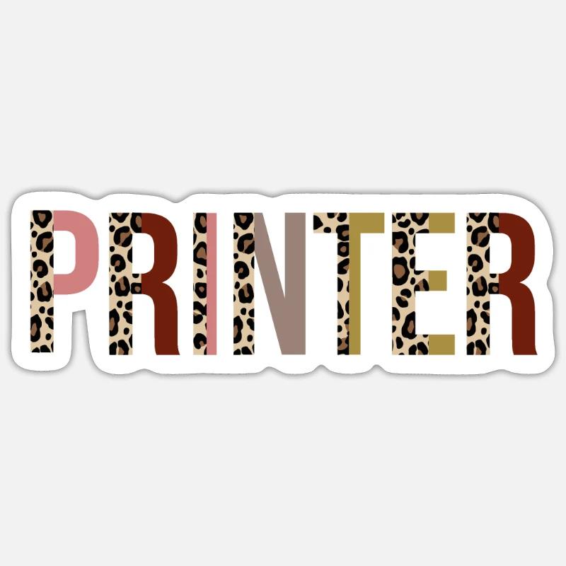 Drucker - Sticker Größe S (10 x 10 cm) - Mattweiß