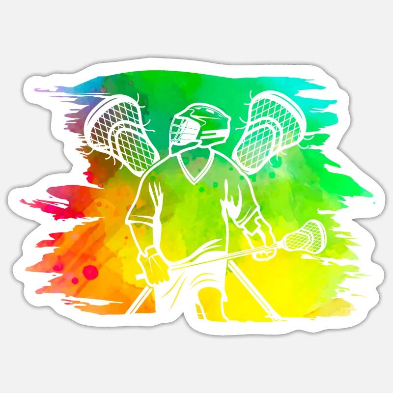 Lacrosse - Sticker taille S (10 x 10 cm) - blanc mat