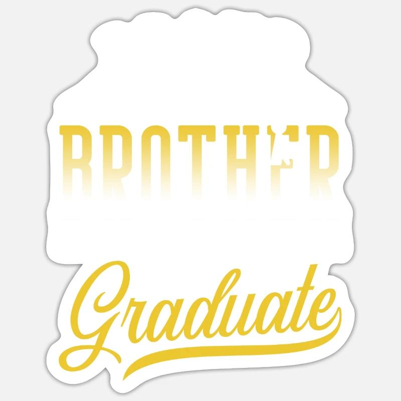 Fier frère d’un diplômé diplômé - Sticker taille S (10 x 10 cm) - blanc mat
