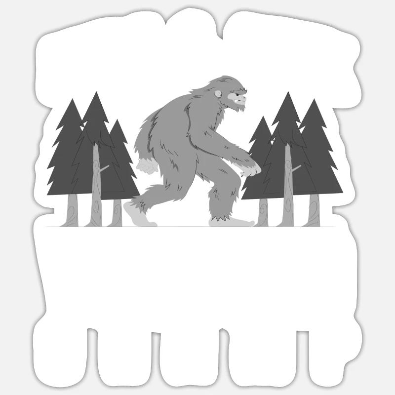 Cache-cache disant Bigfoot Gift - Sticker taille S (10 x 10 cm) - blanc mat
