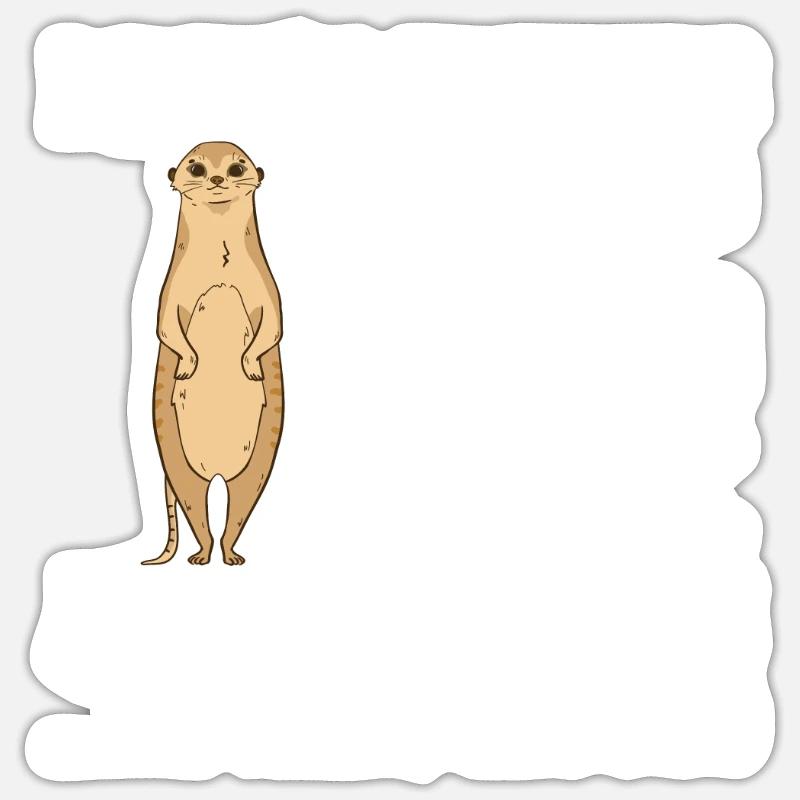 Drôle de suricate disant - Sticker taille S (10 x 10 cm) - blanc mat