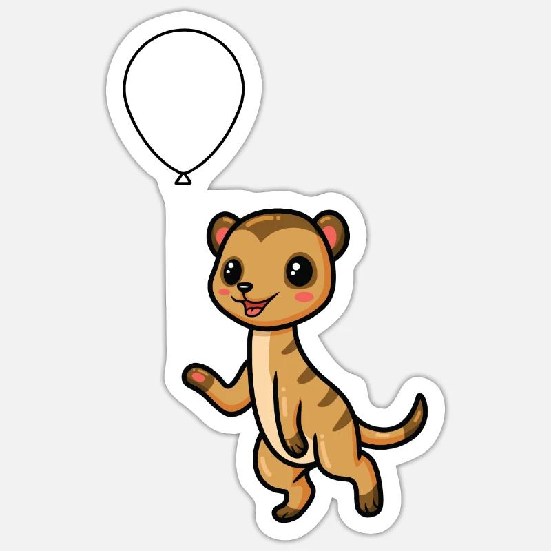 Süsses Erdmännchen Sticker Größe S (10 x 10 cm)