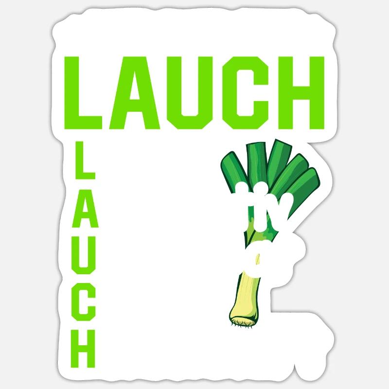 Lauch - Sticker Größe S (10 x 10 cm) - Mattweiß
