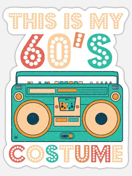 This Is My 60s Costume Shirt 1960s Retro Vintage - Sticker Größe S (10 x 10 cm) - Mattweiß
