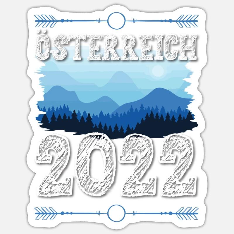 Autriche 2022 - Sticker taille S (10 x 10 cm) - blanc mat