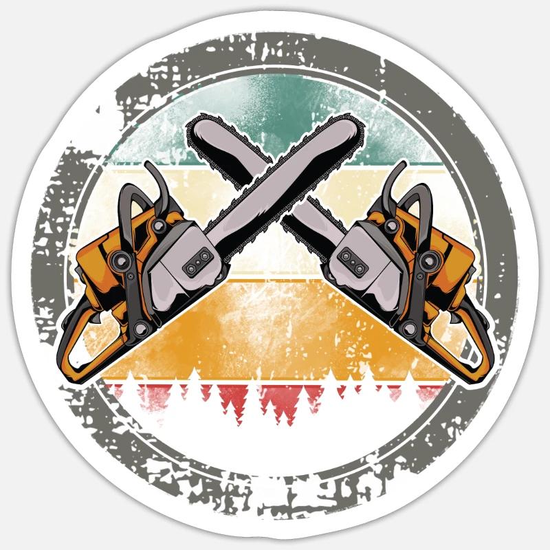 Tronçonneuse bûcheron Sticker taille S (10 x 10 cm)