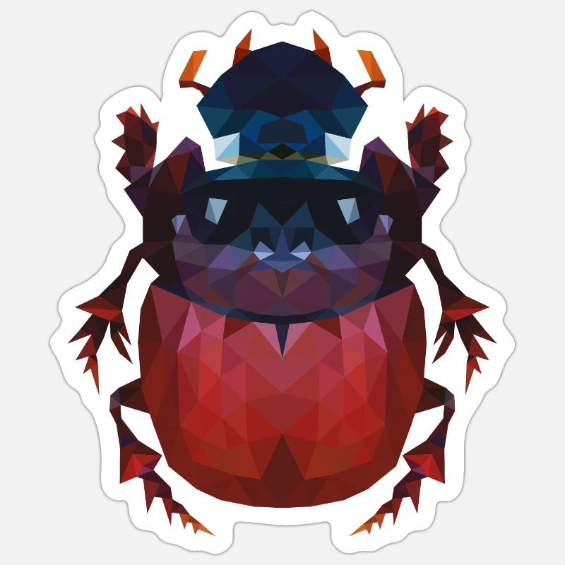 Beetle Oxysternon - Sticker size S (10 x 10 cm) - white matte