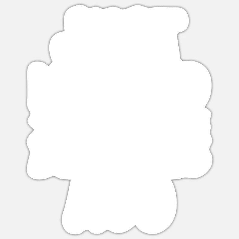 Je viens de me marier il y a 20 ans 20e anniversaire de mariage - Sticker taille S (10 x 10 cm) - blanc mat