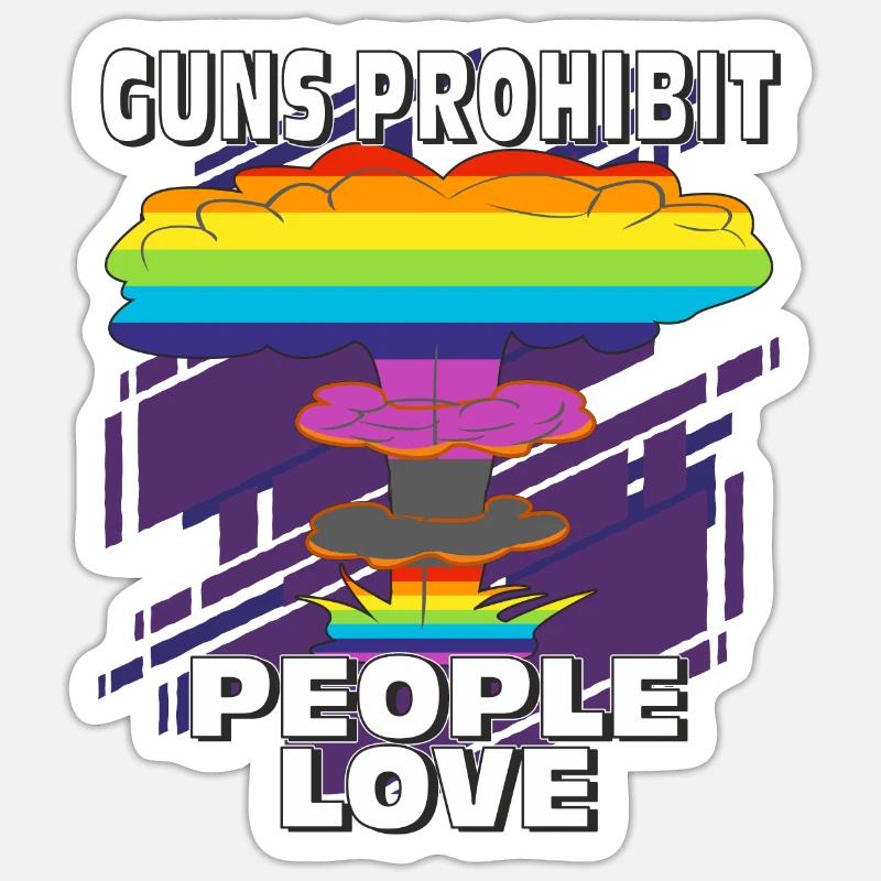 LES ARMES À FEU INTERDISENT AUX GENS D’AIMER Sticker taille S (10 x 10 cm)
