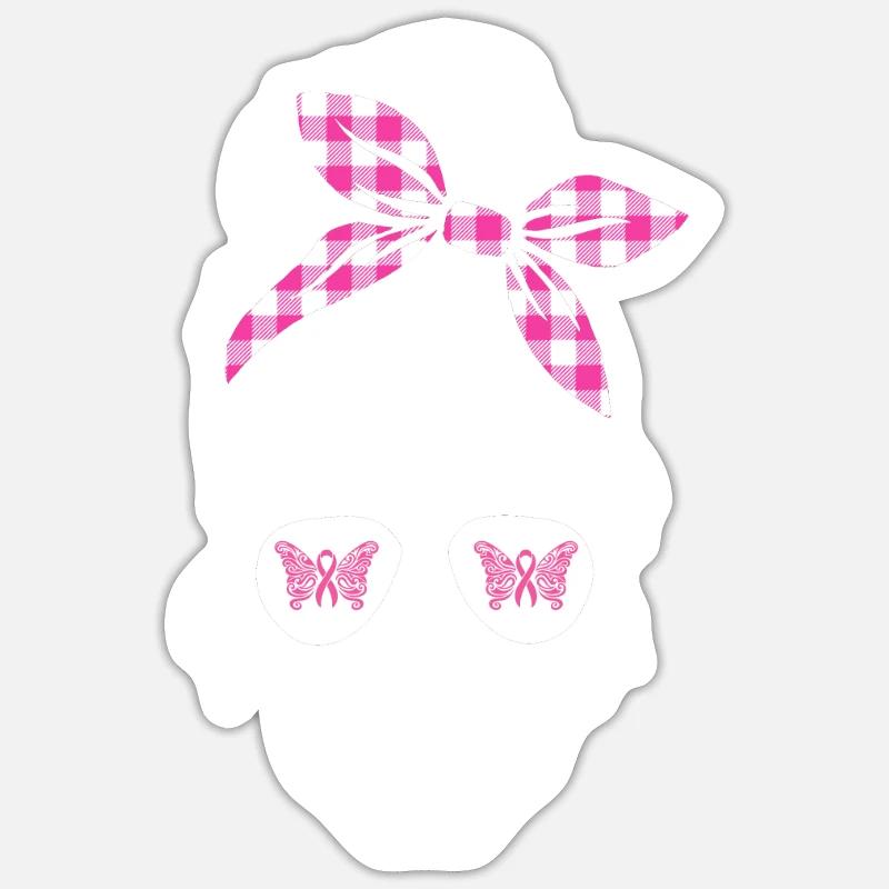 Brustkrebs Schmetterlinge - Sticker Größe S (10 x 10 cm) - Mattweiß