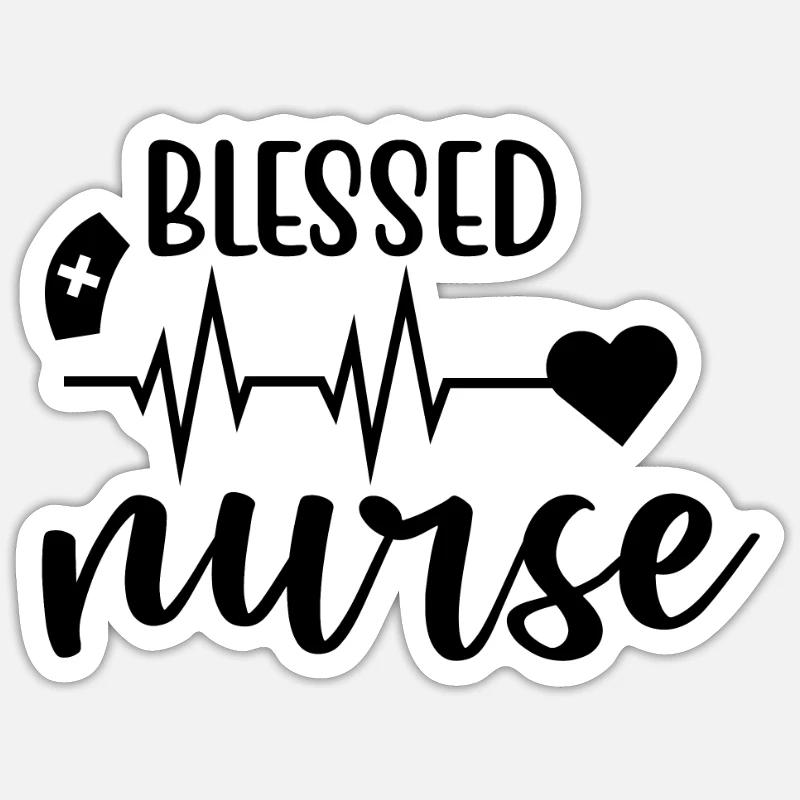 Blessed Nurse - Sticker size S (10 x 10 cm) - white matte