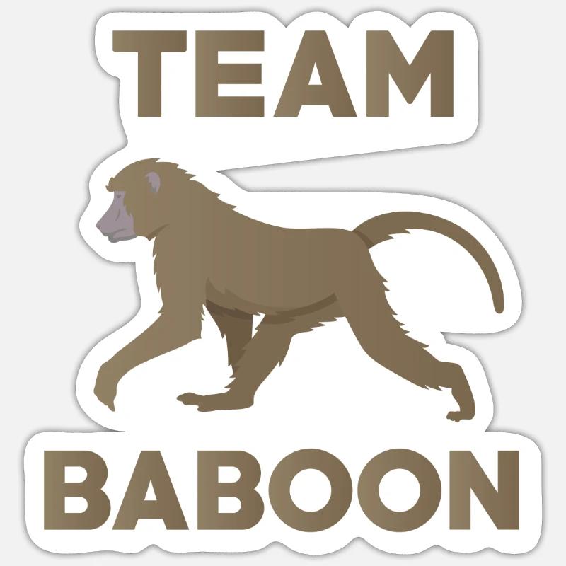 Équipe Babouin - Sticker taille S (10 x 10 cm) - blanc mat