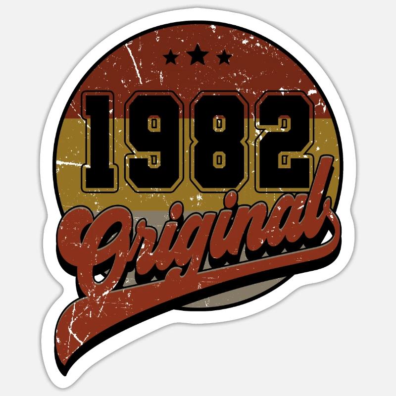 1982 Birthday - Sticker size S (10 x 10 cm) - white matte