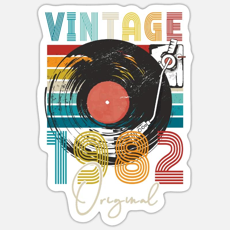 1982 Geburtstag - Sticker Größe S (10 x 10 cm) - Mattweiß