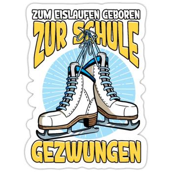 Eislaufen - Sticker Größe S (10 x 10 cm) - Mattweiß - Vorne
