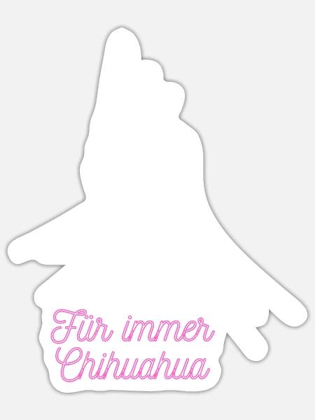 Für immer chihuahua hand pfote geschenk idee - Sticker Größe S (10 x 10 cm) - Mattweiß