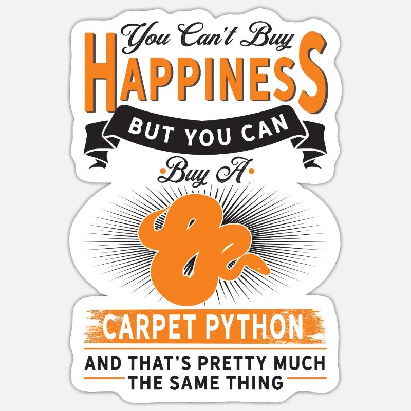 Sie Können Teppichpython Kaufen - Sticker Größe S (10 x 10 cm) - Mattweiß
