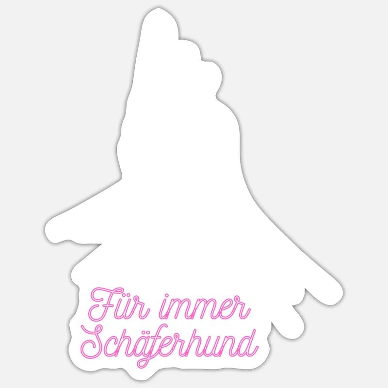Für immer schäferhund hund pfote geschenk idee Sticker Größe S (10 x 10 cm)