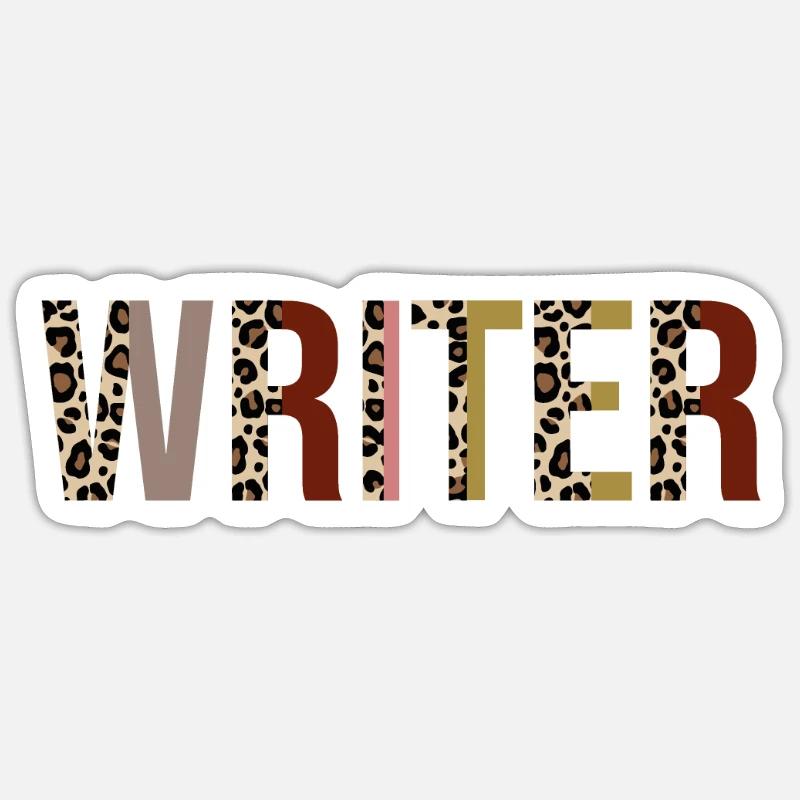 Écrivain - Sticker taille S (10 x 10 cm) - blanc mat