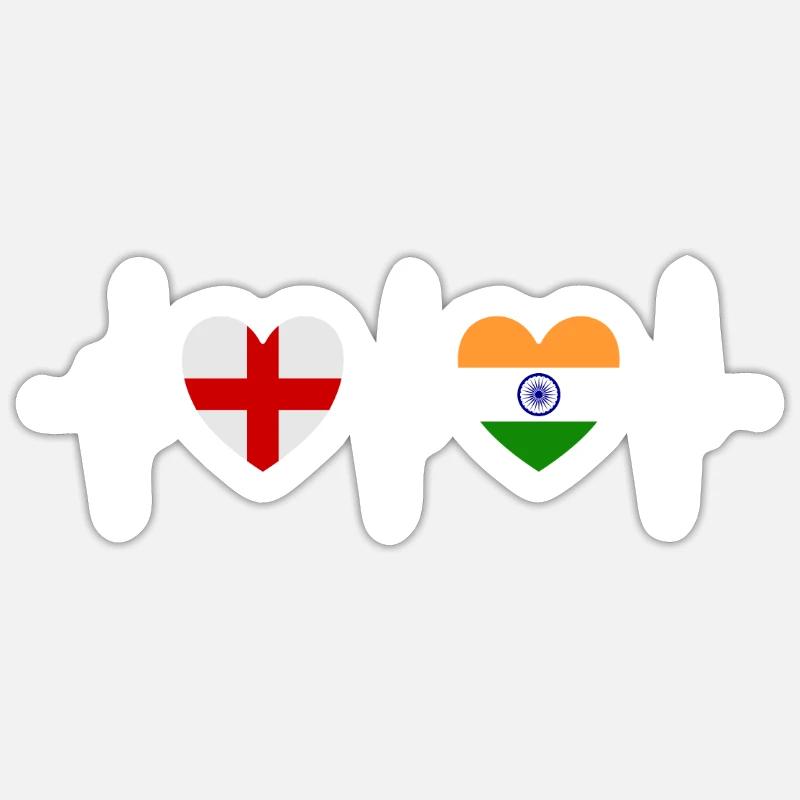 Drapeaux de l’Angleterre et de l’Inde drapeau de l’Inde Sticker taille S (10 x 10 cm)