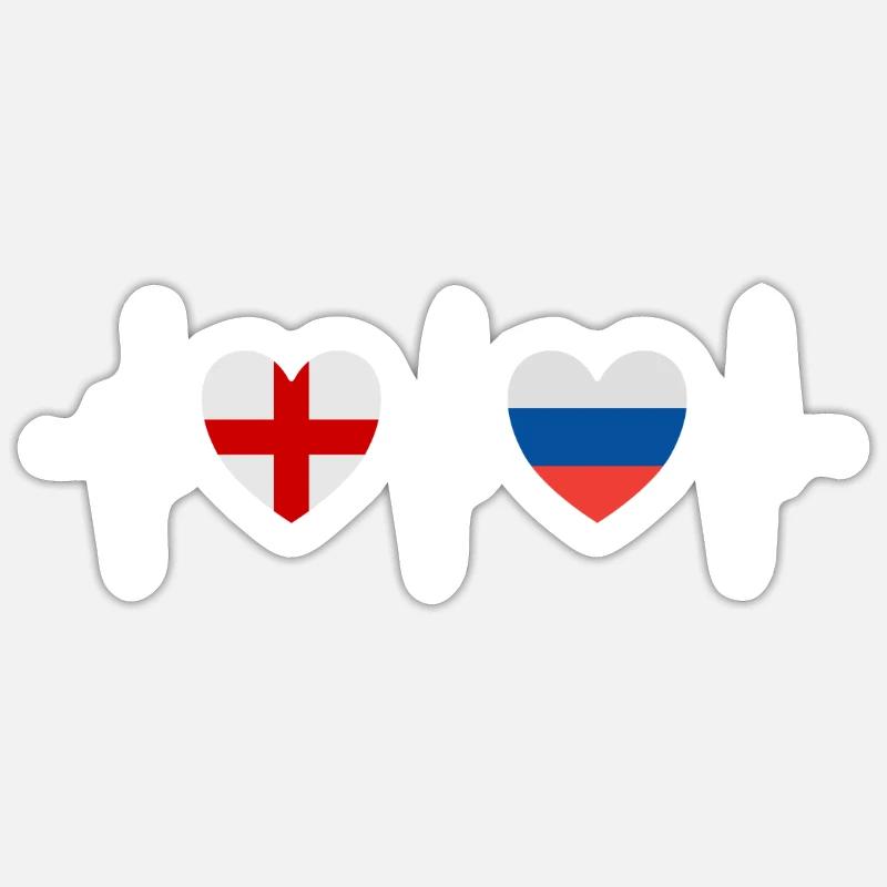 Drapeaux de l’Angleterre et de la Russie Drapeaux russes Sticker taille S (10 x 10 cm)