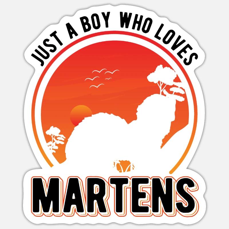 Marder Junge Nerz Dachs Baummarder - Sticker Größe S (10 x 10 cm) - Mattweiß