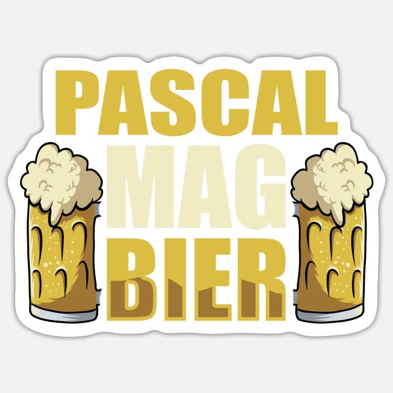 Pascal mag Bier Name Geburtstag Sticker Größe S (10 x 10 cm)