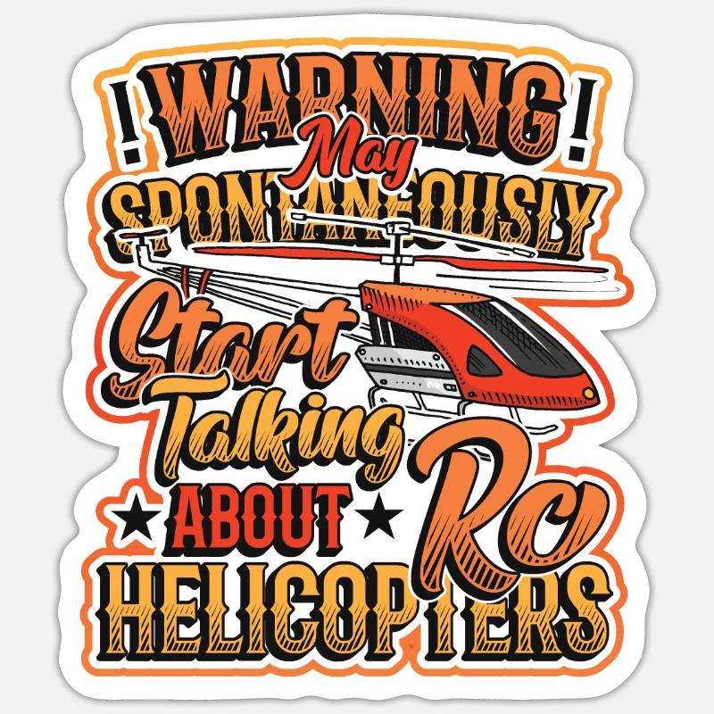 Warning can spontaneously start talking about rc Sticker size S (10 x 10 cm)