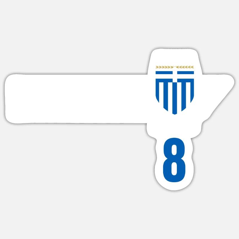 Grèce Hellas Grèce Football grec - Sticker taille S (10 x 10 cm) - blanc mat