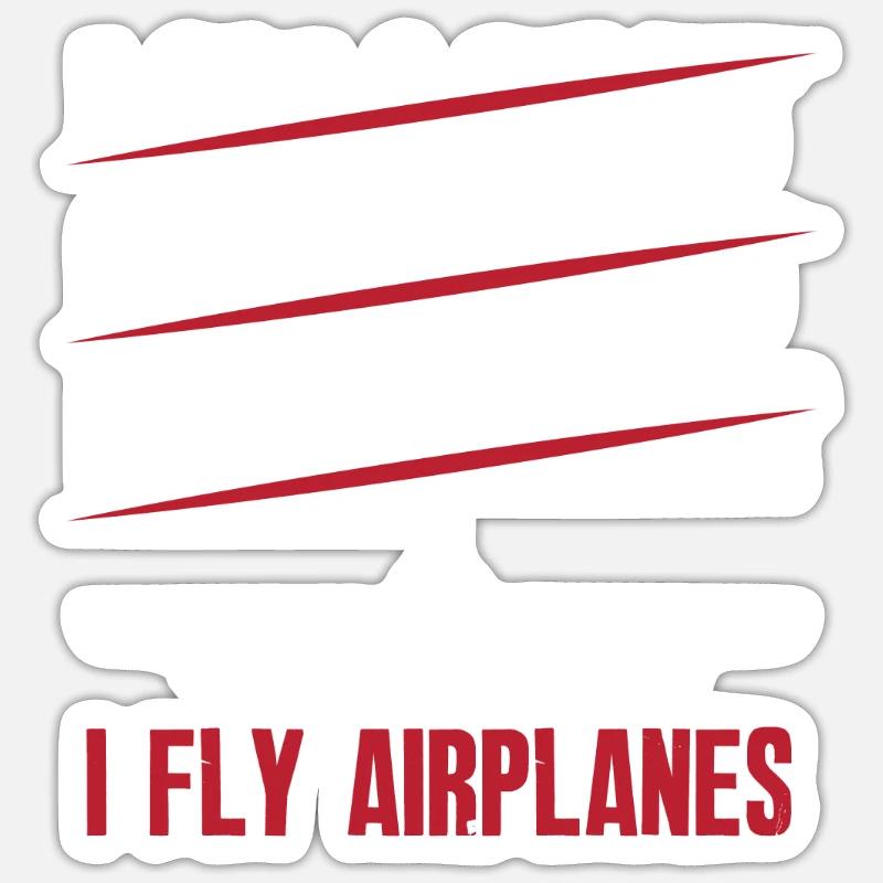 Airplane Aviation Pilot Funny Pilot Gift - Sticker size S (10 x 10 cm) - white matte