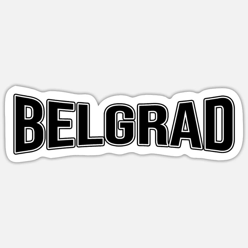 Belgrade - Sticker size S (10 x 10 cm) - white matte