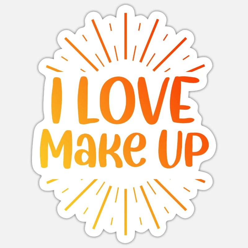 J’adore le maquillage - Sticker taille S (10 x 10 cm) - blanc mat