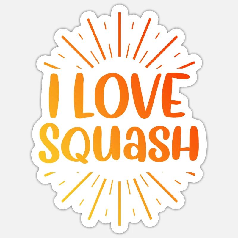 I love squash - Sticker size S (10 x 10 cm) - white matte