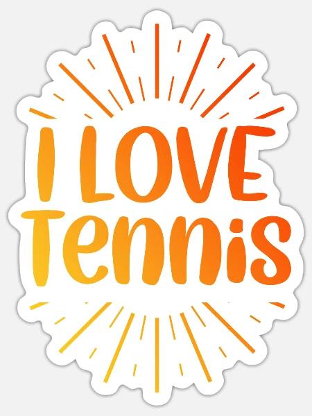 Ich liebe Tennis - Sticker Größe S (10 x 10 cm) - Mattweiß