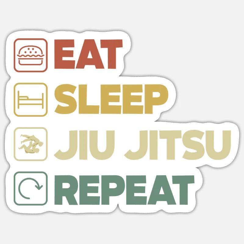 Jiu Jitsu Jiu Jitsu Jiu Jitsu - Sticker formato S (10 x 10 cm) - bianco opaco