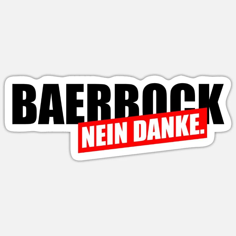 Bearbock Nein Danke - Sticker Größe S (10 x 10 cm) - Mattweiß