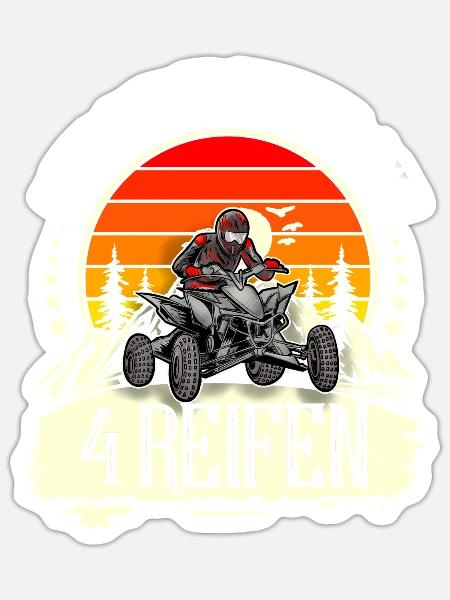 Quad ATV Offroad Quadfahrer - Sticker Größe S (10 x 10 cm) - Mattweiß