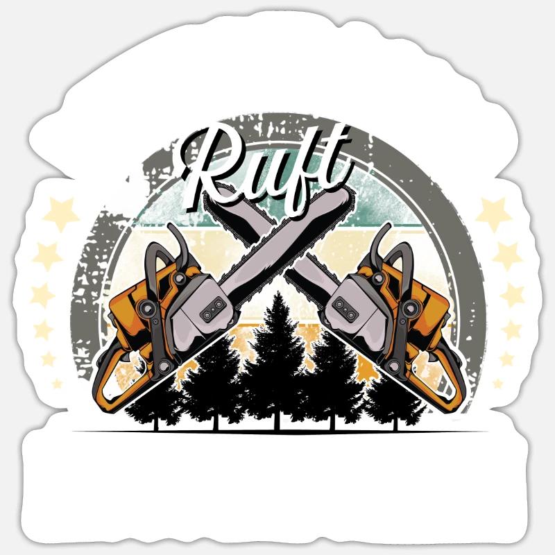 Holzfäller - Sticker Größe S (10 x 10 cm) - Mattweiß