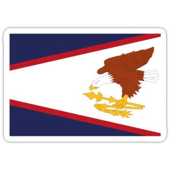 Official American Samoa Flag American Country - Sticker size S (10 x 10 cm) - white matte - Front
