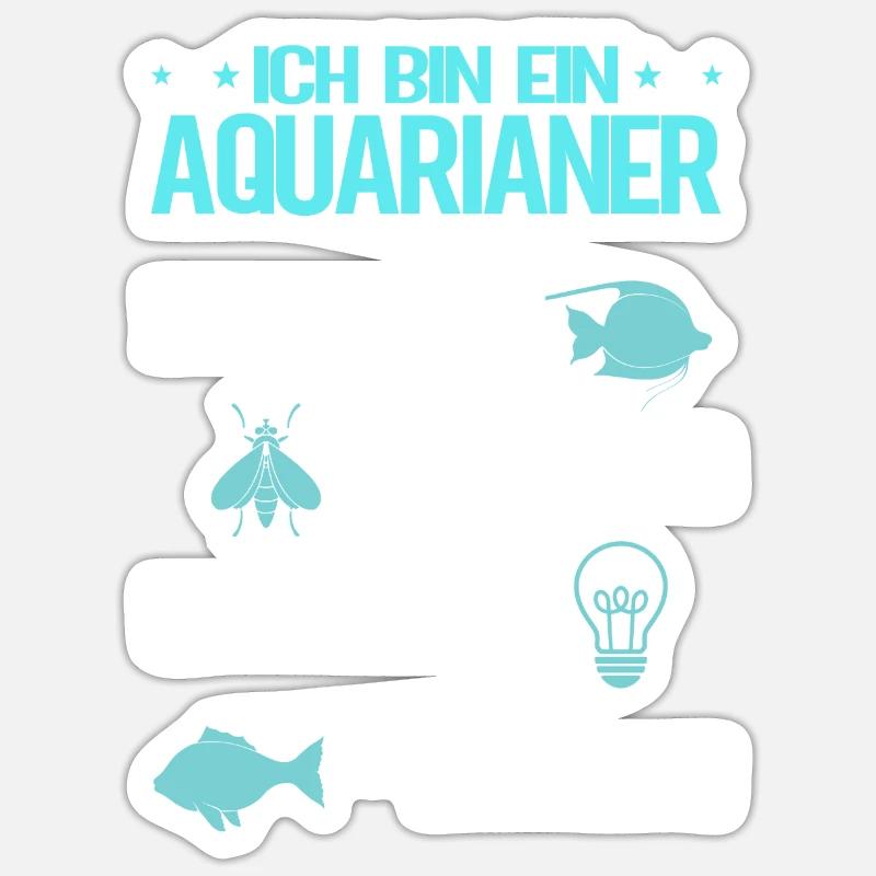 Ich bin ein Aquarianer - Sticker Größe S (10 x 10 cm) - Mattweiß