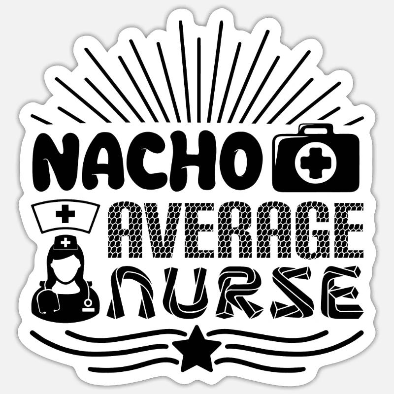 Nacho Infirmière moyenne - Sticker taille S (10 x 10 cm) - blanc mat