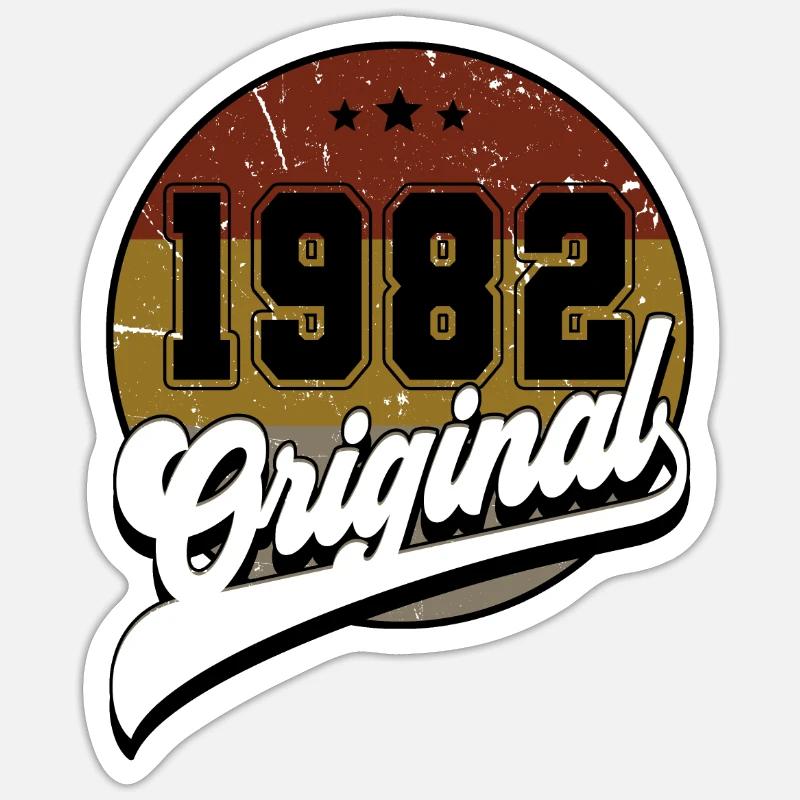 1982 Geburtstag - Sticker Größe S (10 x 10 cm) - Mattweiß