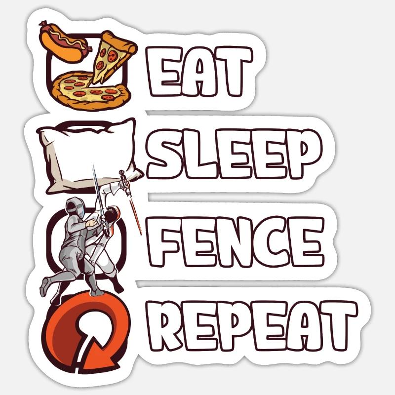 fencing - Sticker size S (10 x 10 cm) - white matte
